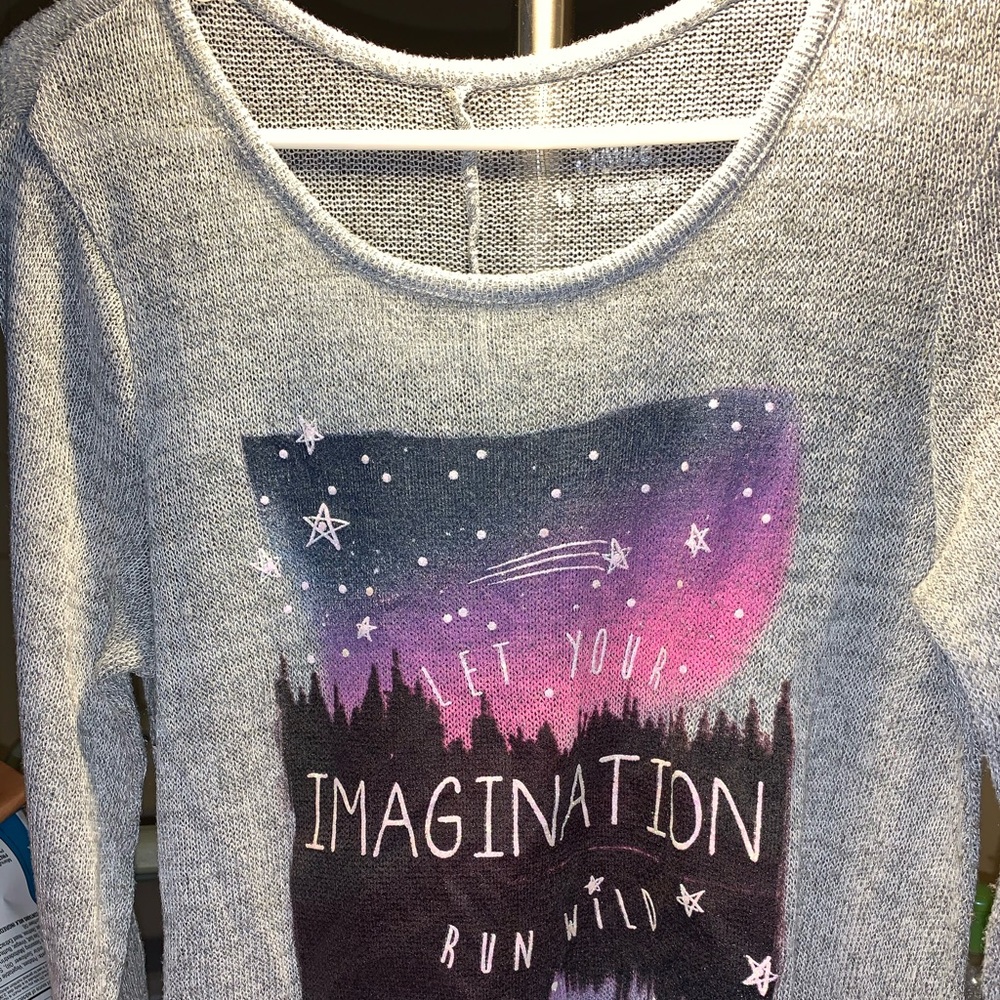 Justice Women’s Star Night Blouse Grey Size 16